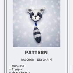 Raccoon keychain jewellery PATTERN