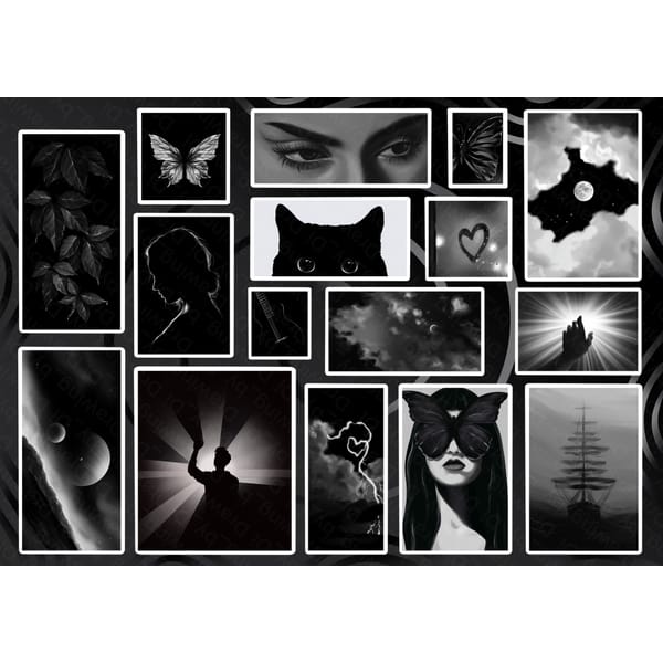 Black Abstract Sticker Sticker pack, stickers, black pack, clip art, black aestheti - Inspire ...
