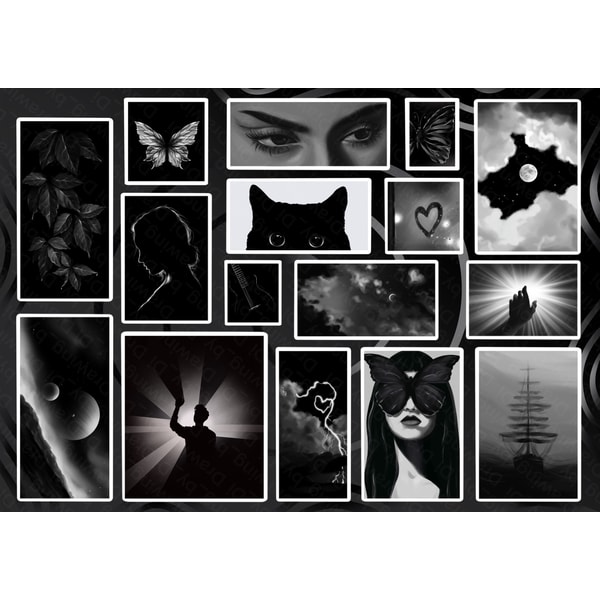 Sticker pack, stickers, black pack, clip art, black aestheti | Inspire ...