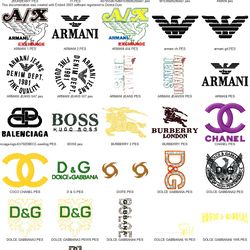 Collection LUXURY BRAND LOGOS Embroidery Machine Designs PES JEF HUS DST EXP VIP XXX