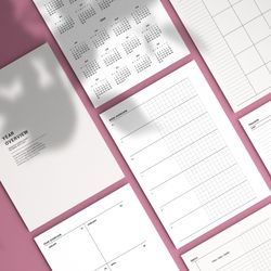 Printable Monthly Calendar, Undated Planner Templates