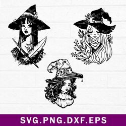 Witch Bundle Svg, Witch Svg, Halloween Svg, Png Dxf Eps Digitla File