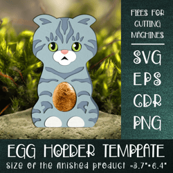 Scottish Fold Cat | Easter Egg Holder Template