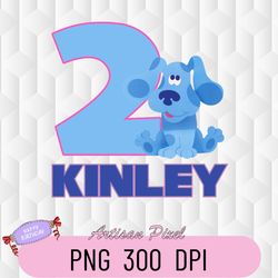 personalized blues clues birthday age 2 png, custom name birthday boy png