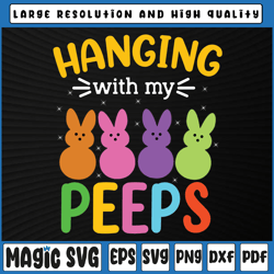 easter bunnies hanging with my peep svg, easter day 2022 svg png, easter svg, easter, sublimation download