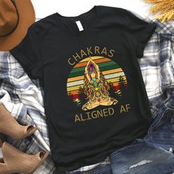 chakras aligned af women's yoga shirt, yoga silhouette shirt, yoga tee, namaste yoga shirt