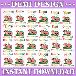 Bundle 24 files Cocomelon Of Birthday Girl PNG, Coco Melon png, Cocomelon Bundle png, Cocomelon Birthday PNG, Watermelon