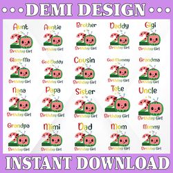 Bundle 20 files Cocomelon Of Birthday Girl png, Coco Melon png, Cocomelon Bundle png, Cocomelon Birthday png, Watermelon