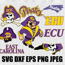 ecu pirates svg png jpeg  dxf digital cut vector files for silhouette studio cricut design