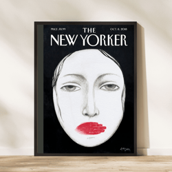 the new yorker magazine cover print october 8 2018, the new yorker poster, magazine cover, aesthetic room decor