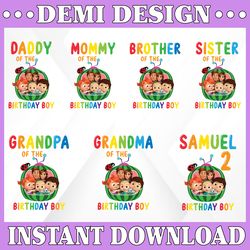 Personalized Cocomelon Birthday Png, Cocomelon Birthday Boy/Girl Family, Cocomelon Birthday Custom Png, Watermelon