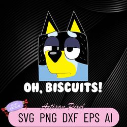 oh biscuits bluey svg, dad svg, bluey svg for dads oh biscuits svg, bluey bandit biscuits svg, funny bluey svg, bluey da