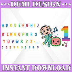 cocomelon logo and full alphabets birthday svg/png, cocomelon brithday svg/png ,cocomelon family birthday svg