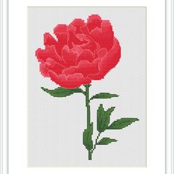 peony cross stitch pattern.