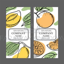 mango orange labels design sketch vector illustration set