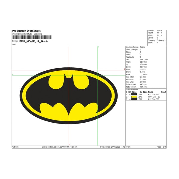 Batman Movie Embroidery Designs, DC Comic Batman Embroidery | Inspire ...