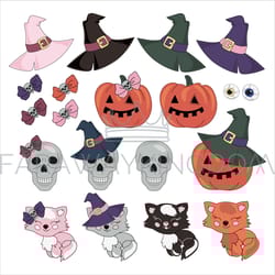 masquerade halloween holiday cartoon vector illustration set