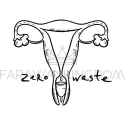 menstrual cup zero waste hand drawn vector illustration set