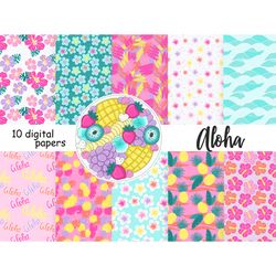 Aloha Patterns | Tropical Flowers Background