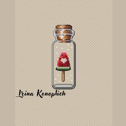 watermelon cross stitch pattern, summer cross stitch, bottle cross stitch, cross stitch pattern in pdf