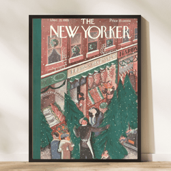 the new yorker magazine cover print december 21 1935, the new yorker poster, magazine cover, aesthetic room decor