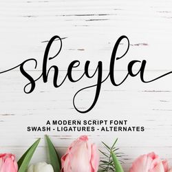 sheyla modern script trending fonts - digital font