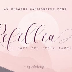 refillia calligraphy trending fonts - digital font