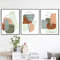 Three abstract modern posters in green-red tones