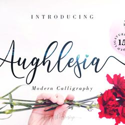 Aughlesia \\ Modern Calligraphy Trending Fonts - Digital Font