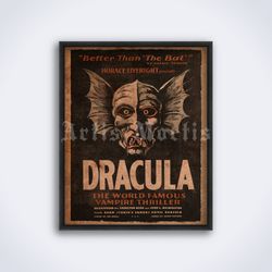 Dracula by Bram Stoker horror stage play vintage poster printable art print Digital Download