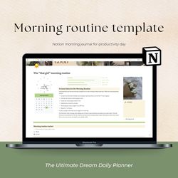 Morning routine Notion templates, Morning pages, Morning routine tracker, Personal planner, Digital life planner