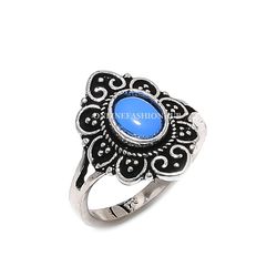 1 Pc Opalite Gemstone Silver Plated Casting Design Ring, Fashion Ring Jewelry, Handmade Unisex Rings For Gift To Love