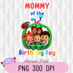 Mommy Of The Birthday Cocomelon Png, Birthday Boy Family Png, Cute Boy Party Family Png