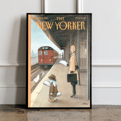 the new yorker magazine cover print april 13 1998, the new yorker poster, magazine cover, aesthetic room decor