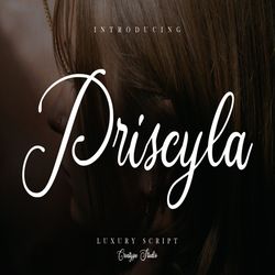priscyla luxury script trending fonts - digital font
