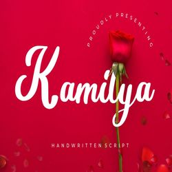 kamilya handwritten script trending fonts - digital font