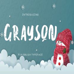 grayson fun brush typeface trending fonts - digital font