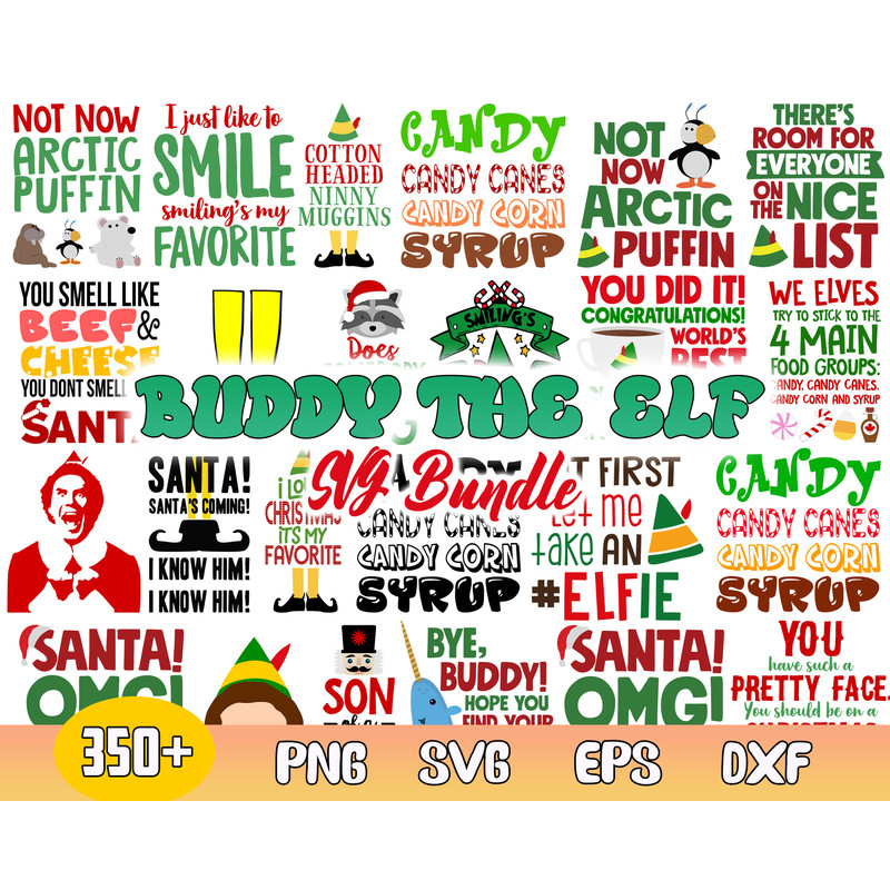 Buddy The Elf Bundle Svg, Buddy The Elf Svg, Elf Christmas Svg, Png Dxf Eps File.jpg