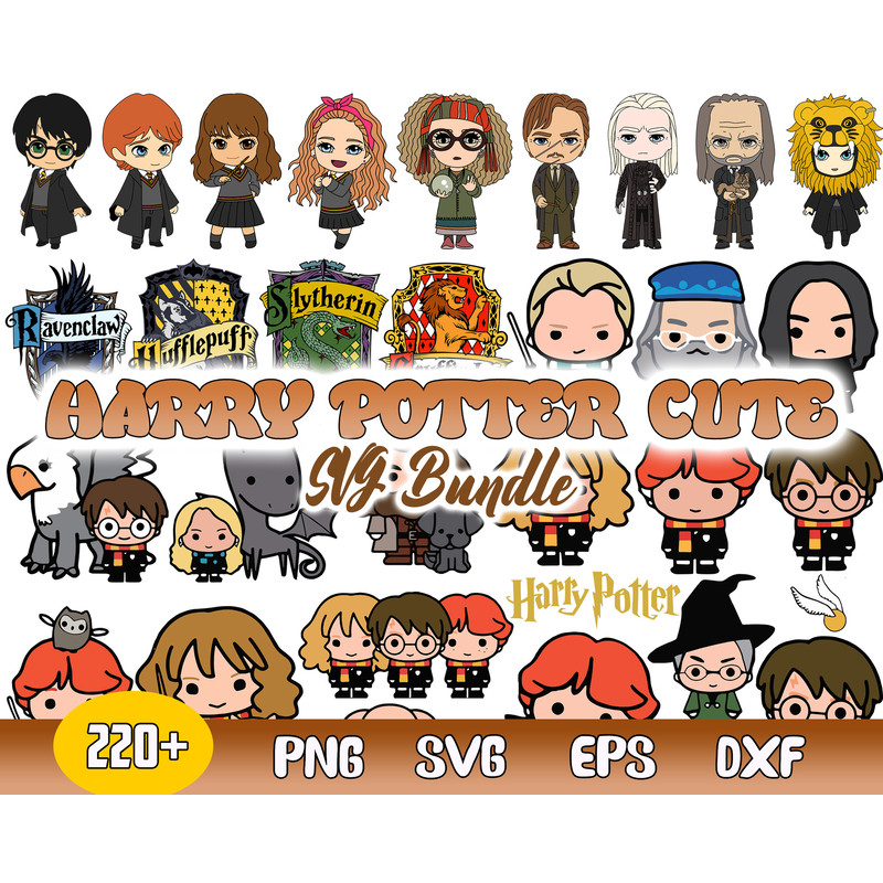 Bundle Harry Potter Svg, Harry Potter Cute Svg, Harry Potter Chibi Svg, Png Dxf Eps File.jpg