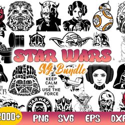 bundle star wars svg, star wars svg, star wars characters svg, star wars movies svg, cutting files for cricut