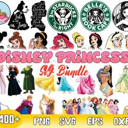 disney princess bundle svg, princess svg, princess starbucks svg, princess character svg