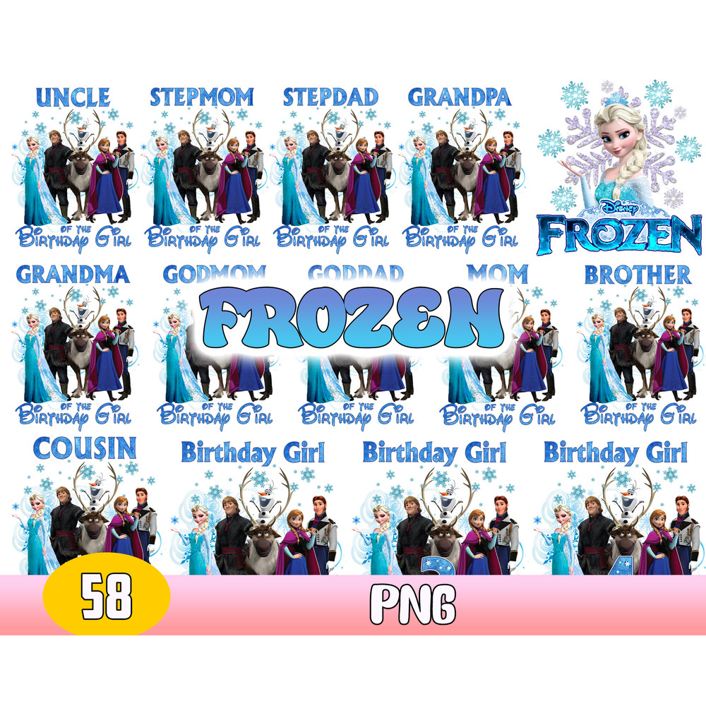Frozen Bundle Svg, Princess Elsa Svg, Disney Princess Svg, Frozen Clipart, Digital Download File .jpg