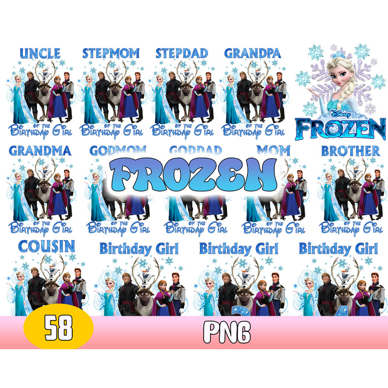 Frozen Bundle Svg, Princess Elsa Svg, Disney Princess Svg, Frozen Clipart, Digital Download File .jpg
