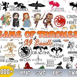 game of thrones bundle svg, game of thrones big svg, fire and blood svg, winter is coming svg