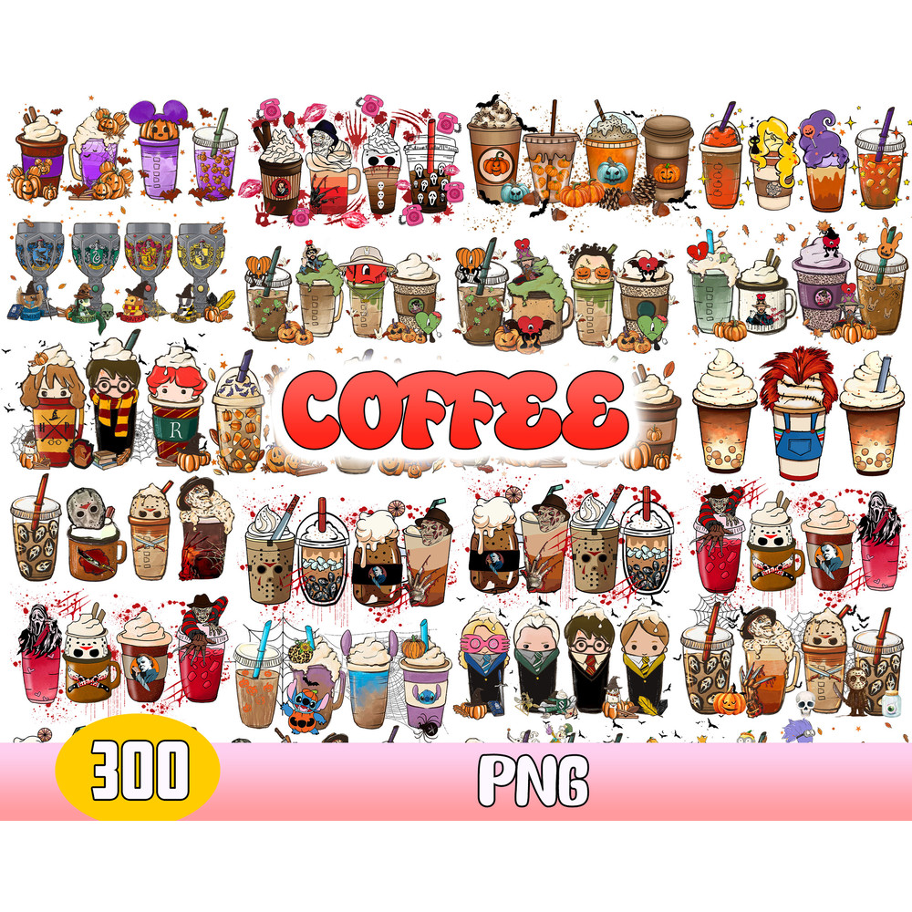 Halloween Coffee Bundle Svg, Halloween Horror Coffee Svg, Fall Halloween Coffee Svg, Instant Download .jpg