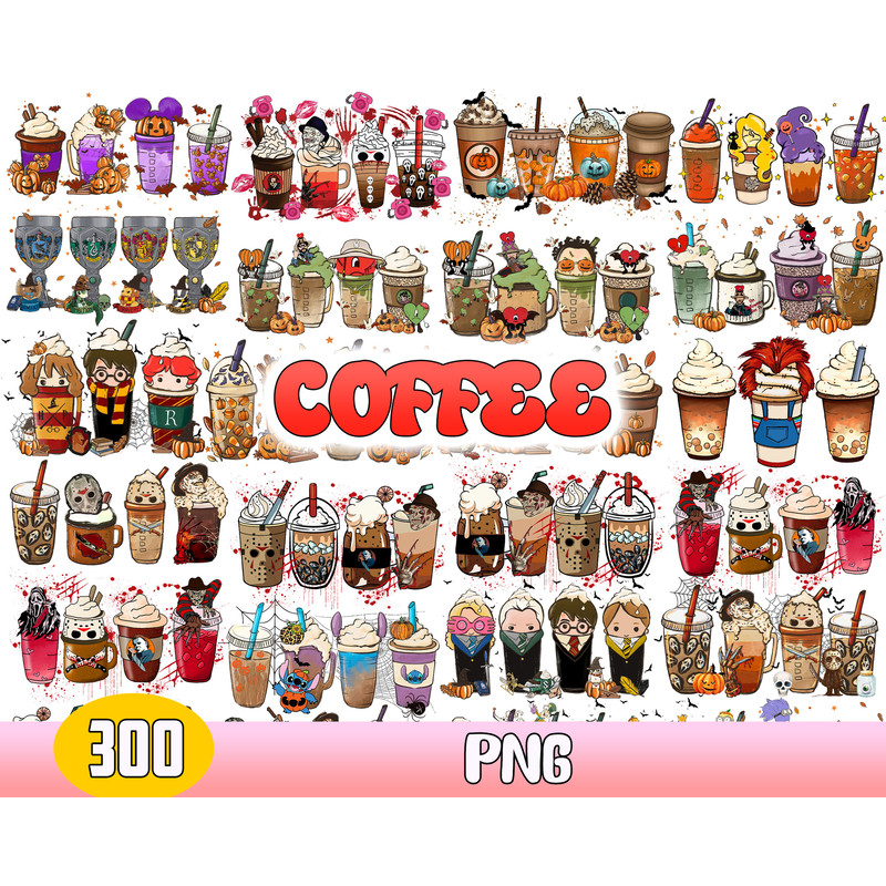 Halloween Coffee Bundle Svg, Halloween Horror Coffee Svg, Fall Halloween Coffee Svg, Instant Download .jpg