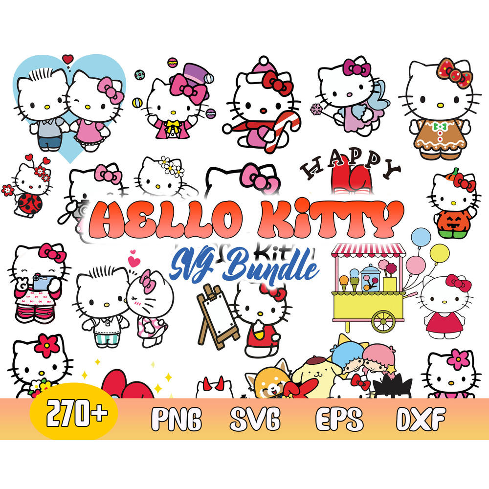Hello Kitty Bundle svg, Kawaii Kitty Svg, Kawaii Kitty Clipart, Cute Cat Svg, Kitty Svg.jpg