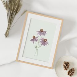 Chamomile watercolor printable file, Flowers watercolor