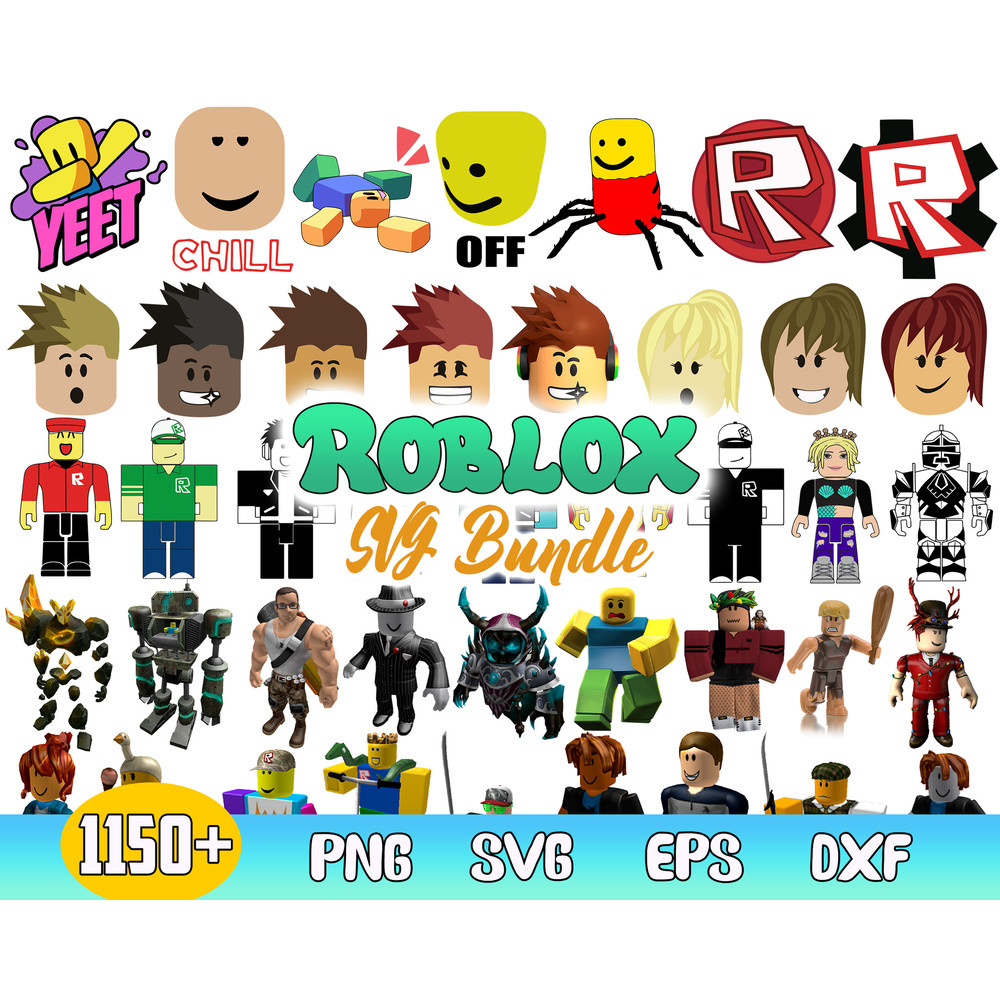Roblox Bundle Svg, Roblox Face Svg, Roblox Character Svg, Roblox Cartoon Svg, Png Dxf  Eps File.jpg