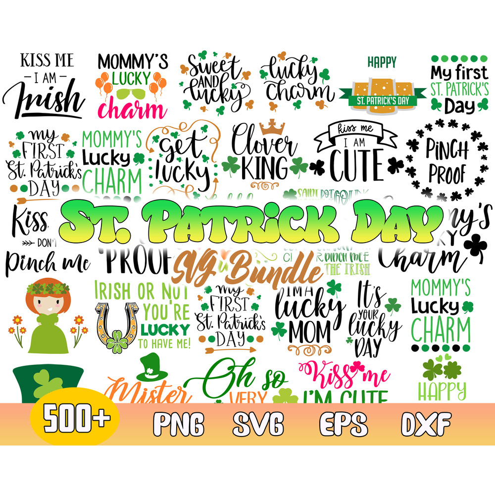 St Patrick's Day Bundle Svg, Saint Patricks Day Svg, Patricks Day Svg, Png Dxf Eps File .jpg